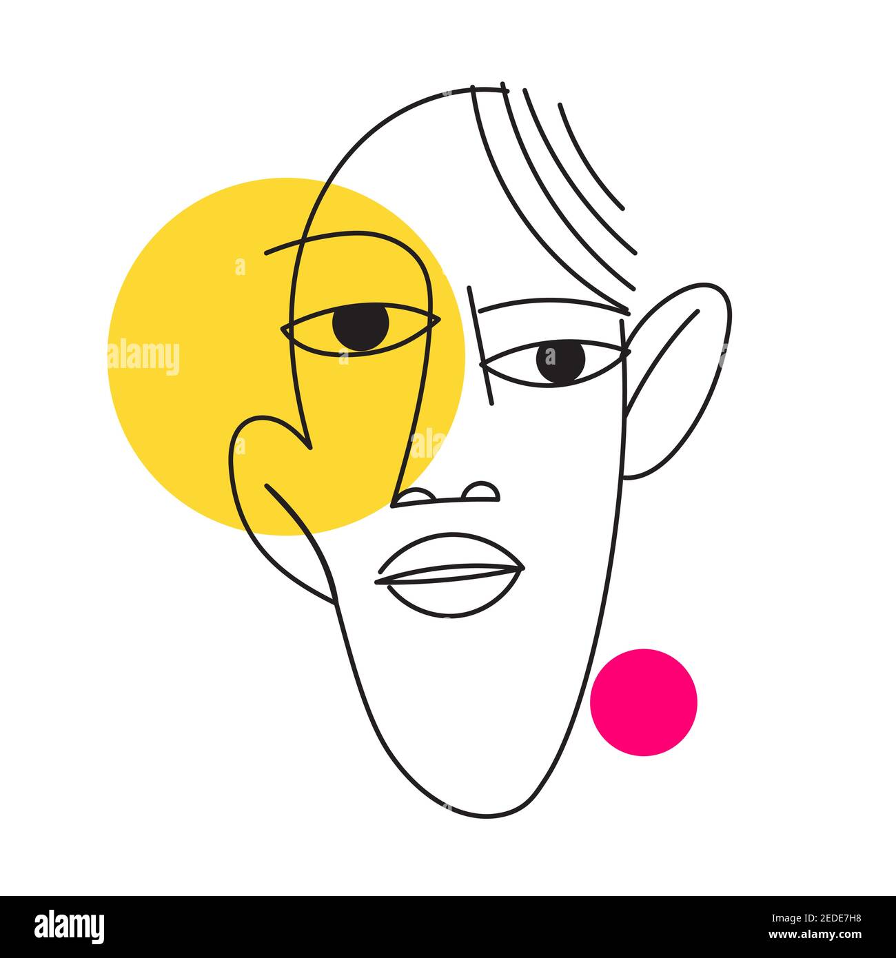 Abstract modern style line art woman portrait design Stock Vector Image ...