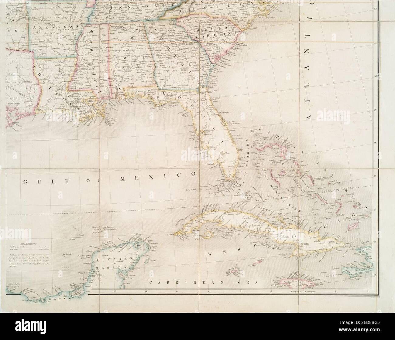Map of the United States of North America - with parts of the adjacent ...