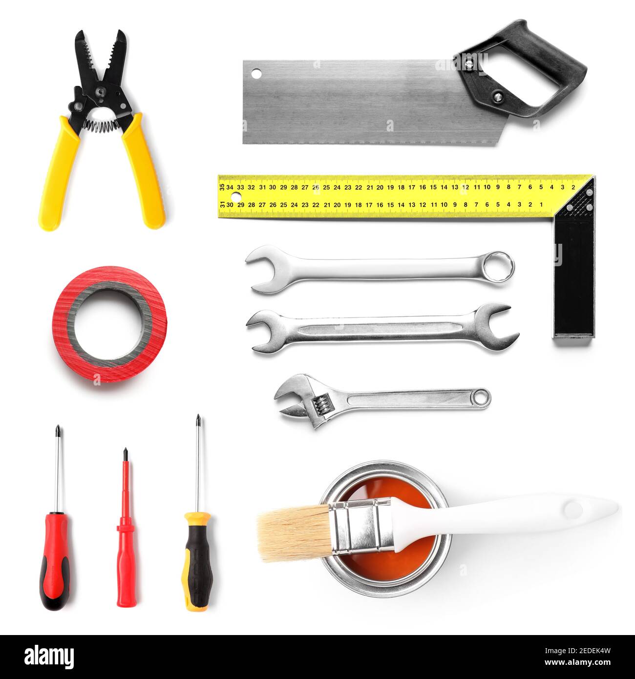 Set of different construction tools on white background Stock Photo Alamy