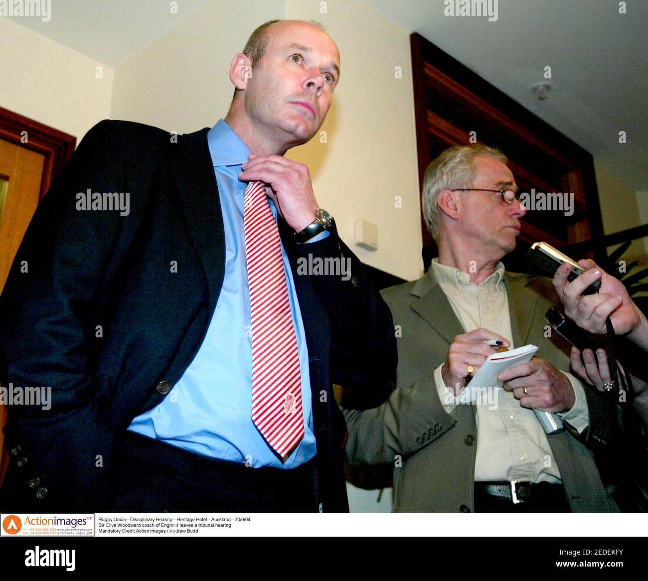 Rugby Union - Disciplinary Hearing - Heritage Hotel - Auckland - 20/6/04  Sir Clive Woodward coach of England leaves a tribunal hearing  Mandatory Credit:Action Images / Andrew Budd Stock Photo
