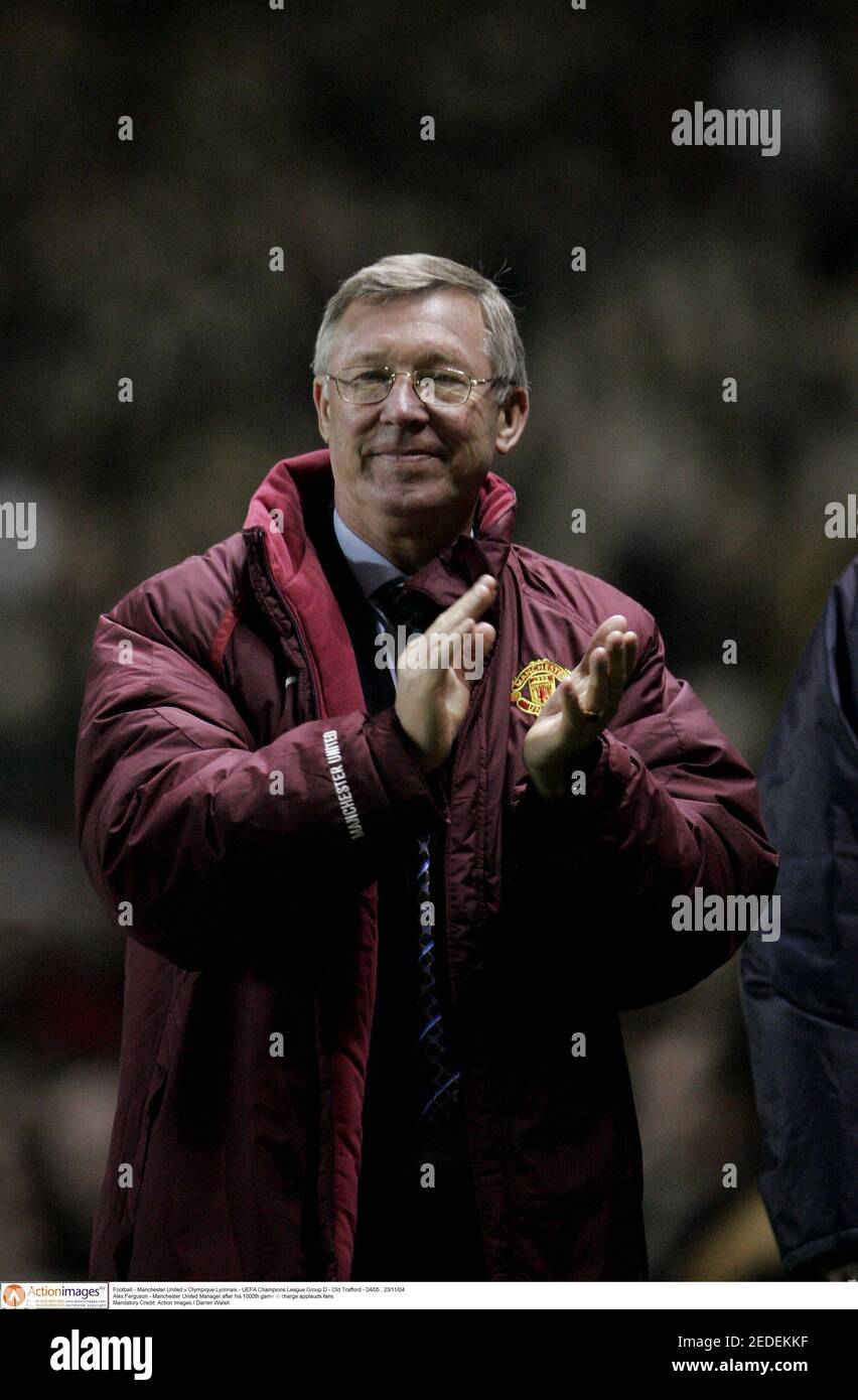Football - Manchester United v Olympique Lyonnais - UEFA Champions League  Group D - Old Trafford - 04/05 , 23/11/04 Alex Ferguson - Manchester United  Manager after his 1000th game in charge