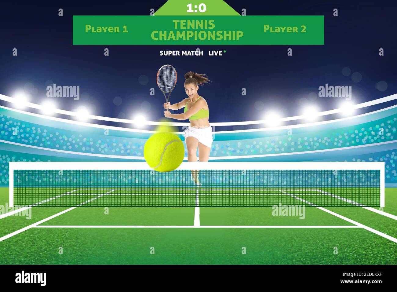Advertisement of tennis match Stock Photo Alamy