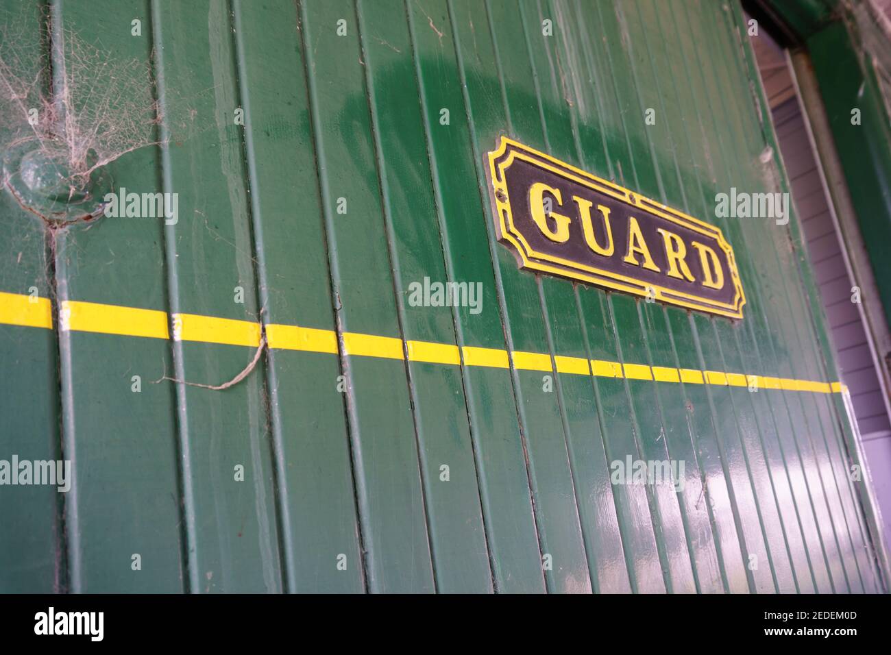Queenstown New Zealand - February 28 2015; Old-world transportation images of close-up signs or components on vintage steam engine train Stock Photo