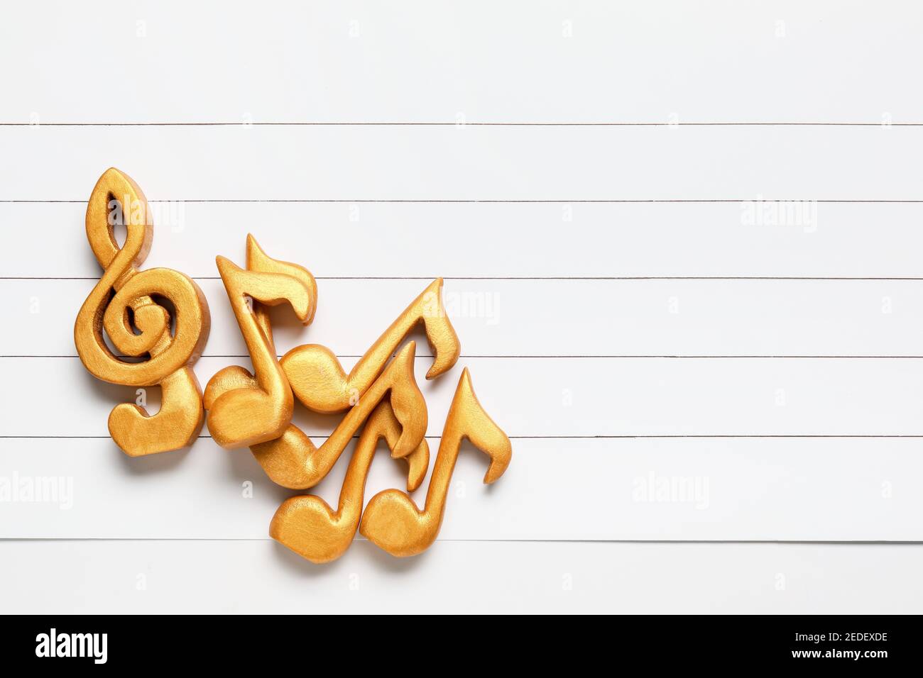 Music notes on light background Stock Photo - Alamy