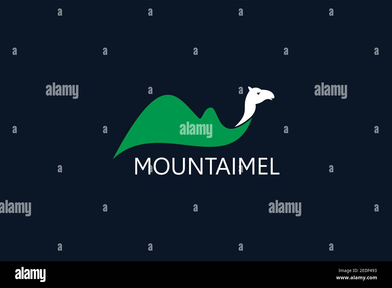 Camel Mountain Logo Stock Vector