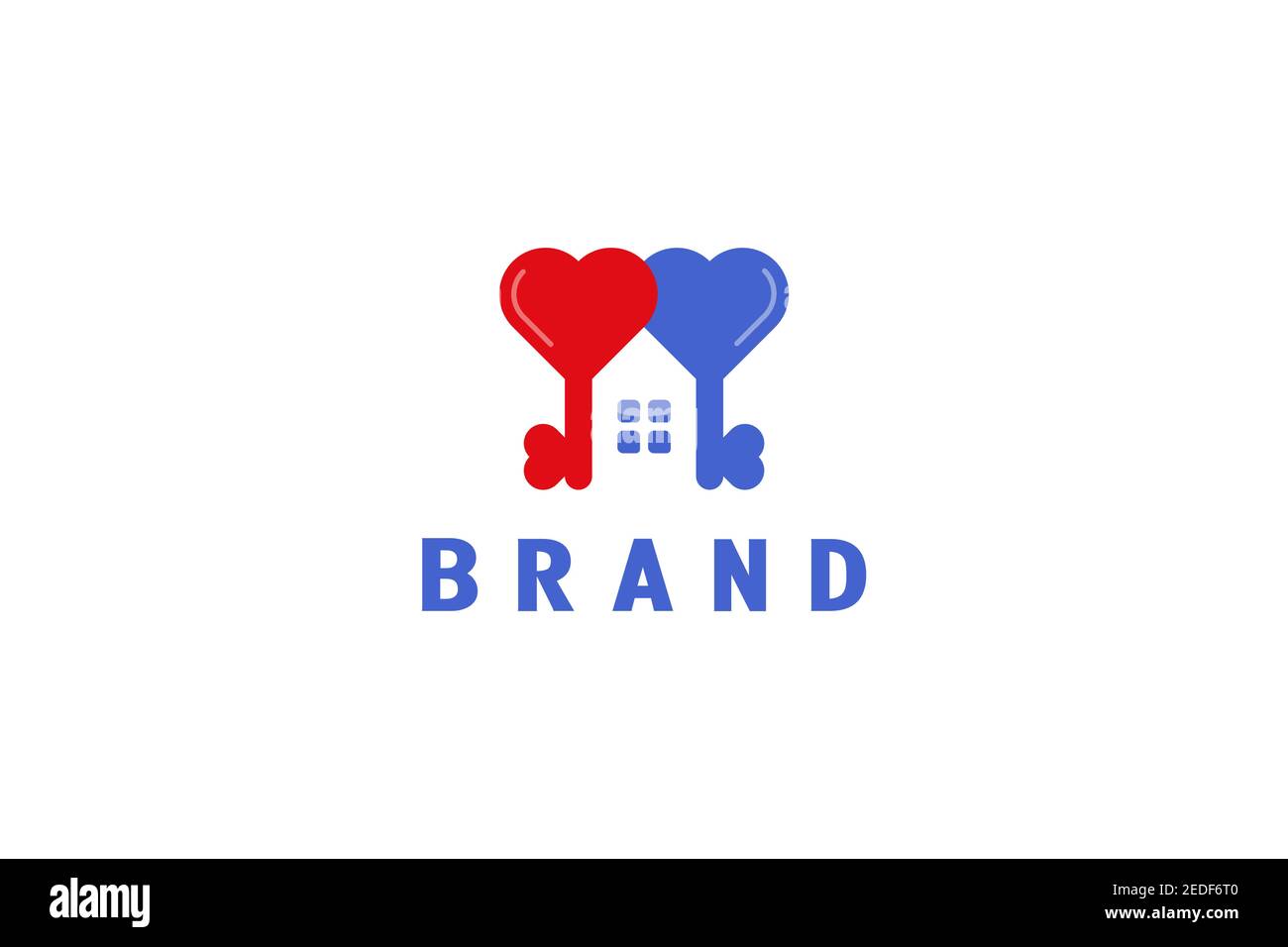 Key housing logo. A heart that symbolizes harmonious and is full of love and peace,and the key symbolizes security. The perfect logo to represent hope Stock Vector