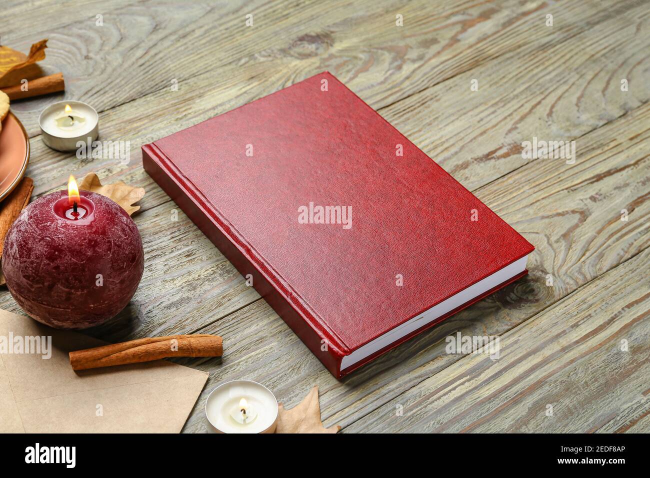 Empty book cover autumn leaves hi-res stock photography and images - Alamy
