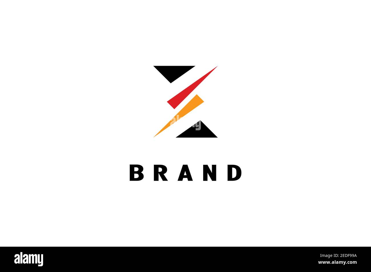 Thunderbolt Hourglass Logo Stock Vector