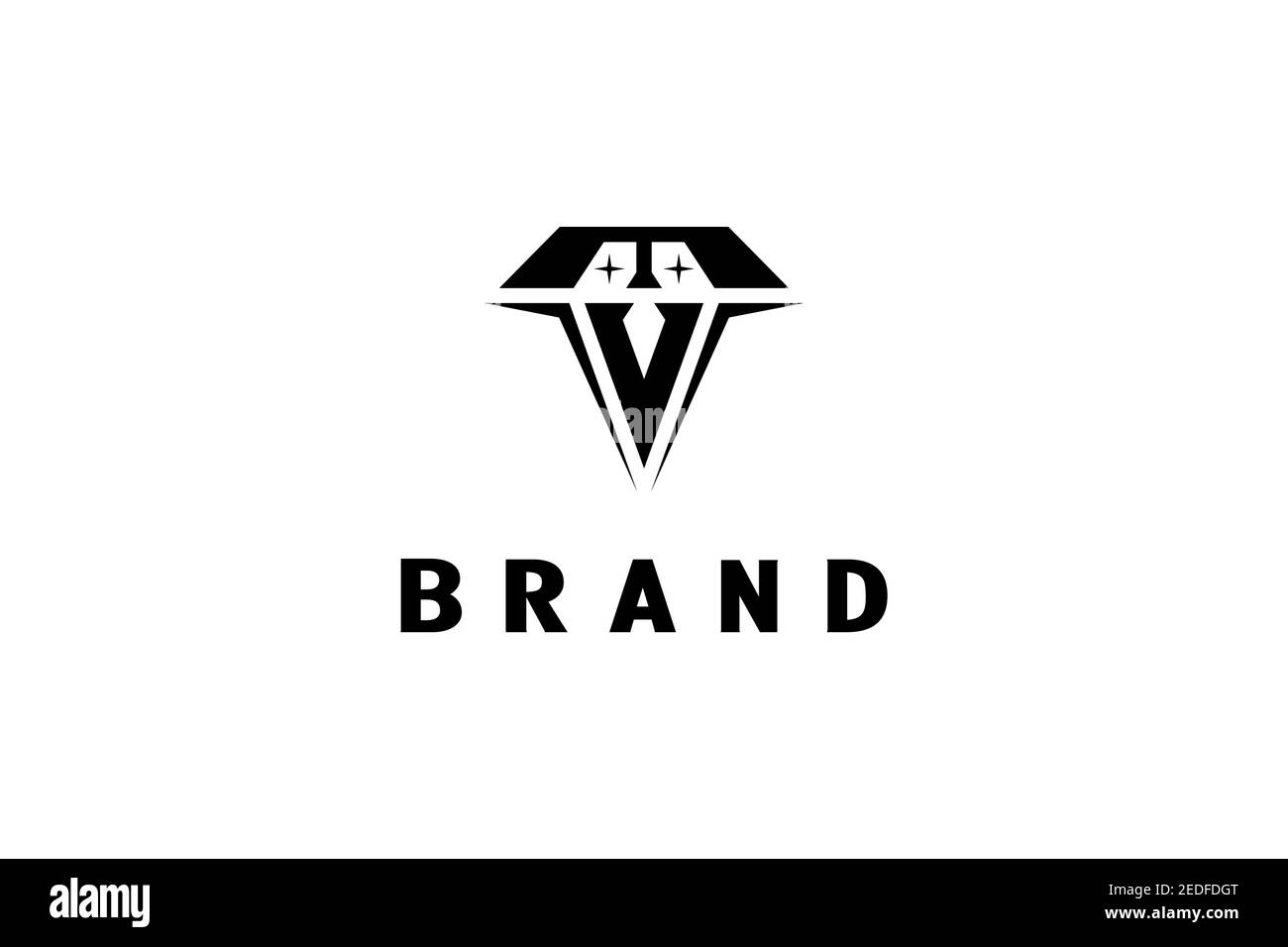 Letter V Bird Logo Stock Vector