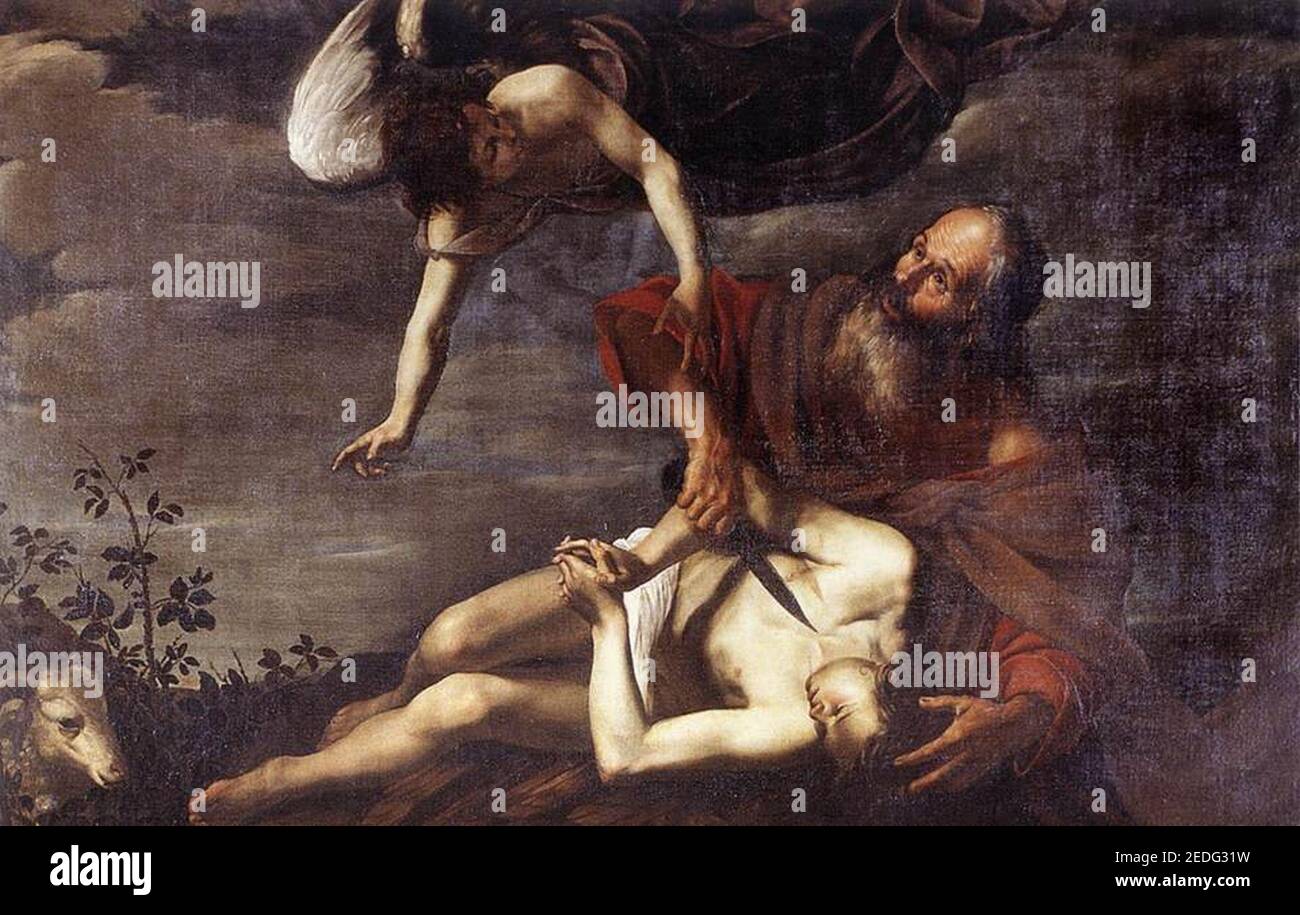 O Riminaldi 1625 Sacrificio de Isaac GN Arte Antica Roma. Stock Photo