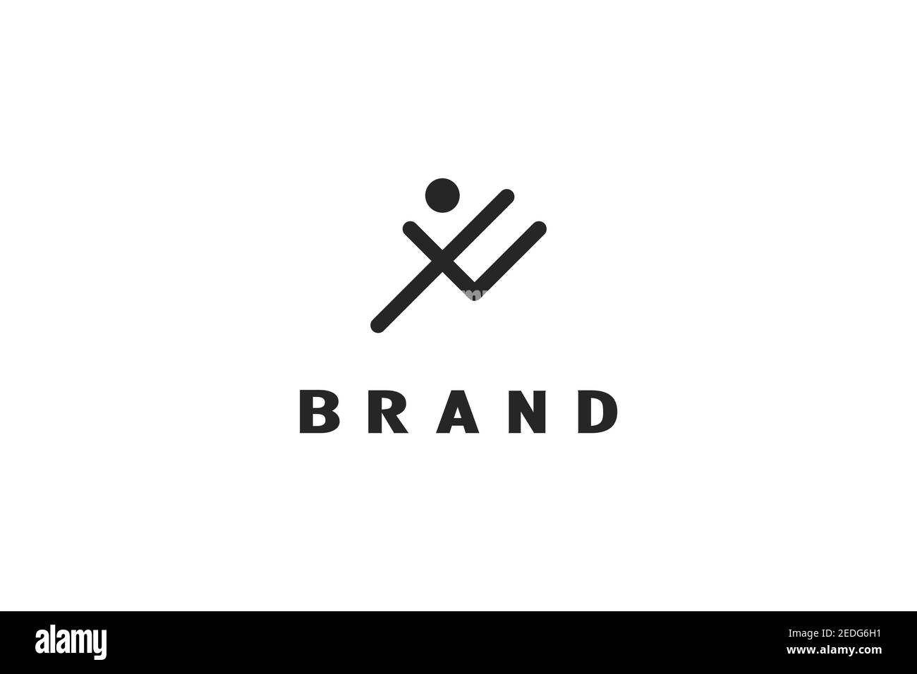 Letter XT logo, running man design concept. Stock Vector