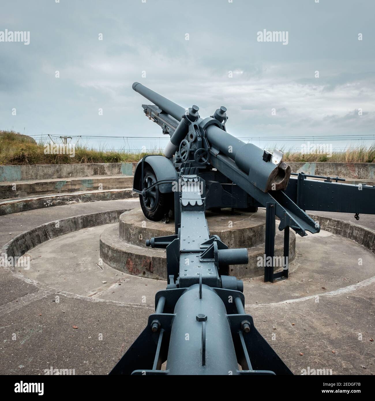 Atlantic Wall defences in Raversyde open air museum, located in Oostende, Belgium Stock Photo