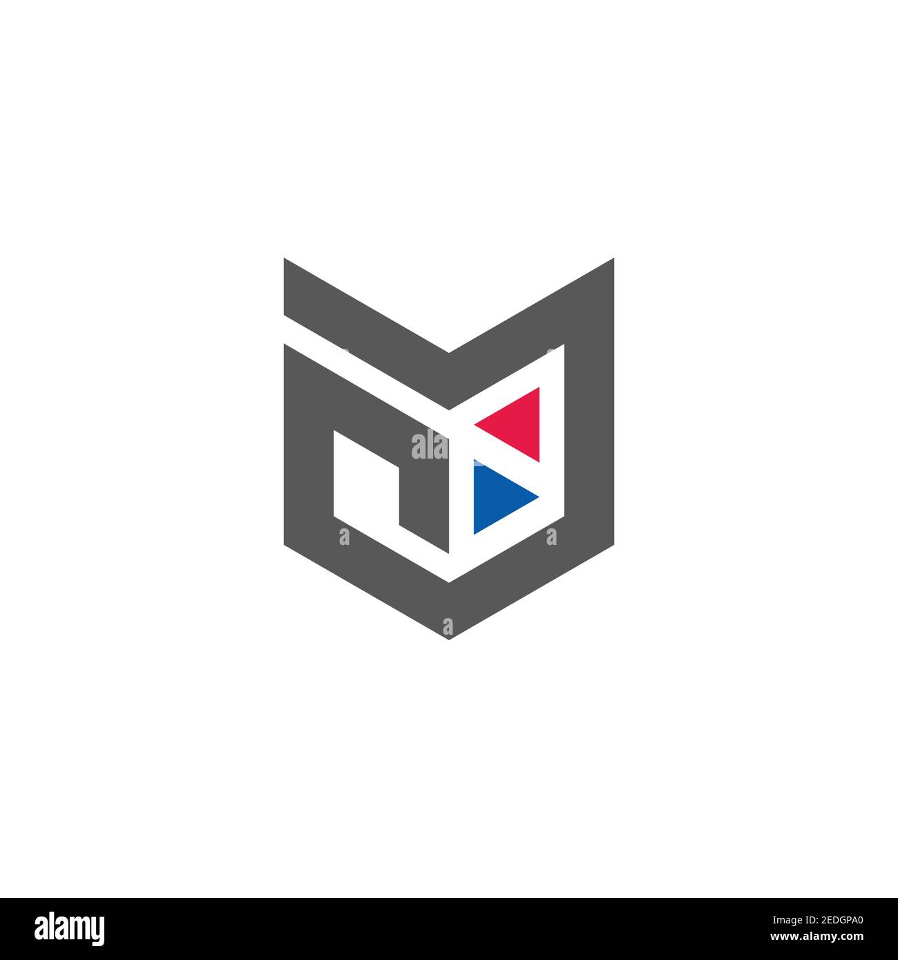 letter nm abstract triangles arrows design logo vector Stock Vector