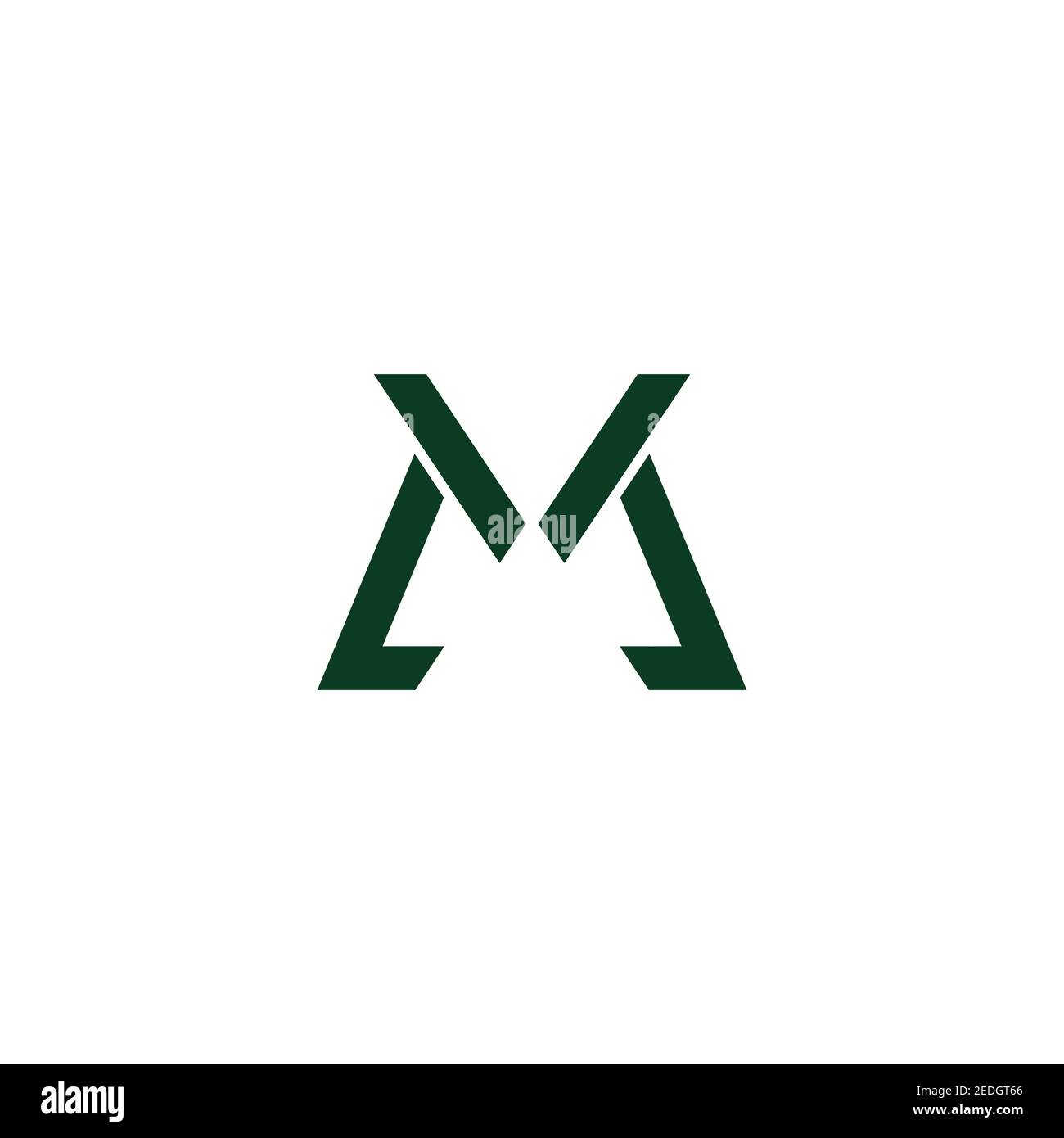 letter mv linear simple geometric flat logo vector Stock Vector