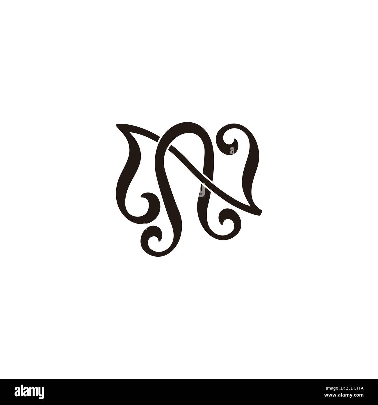 Ns letter initial with royal templateelegant Vector Image