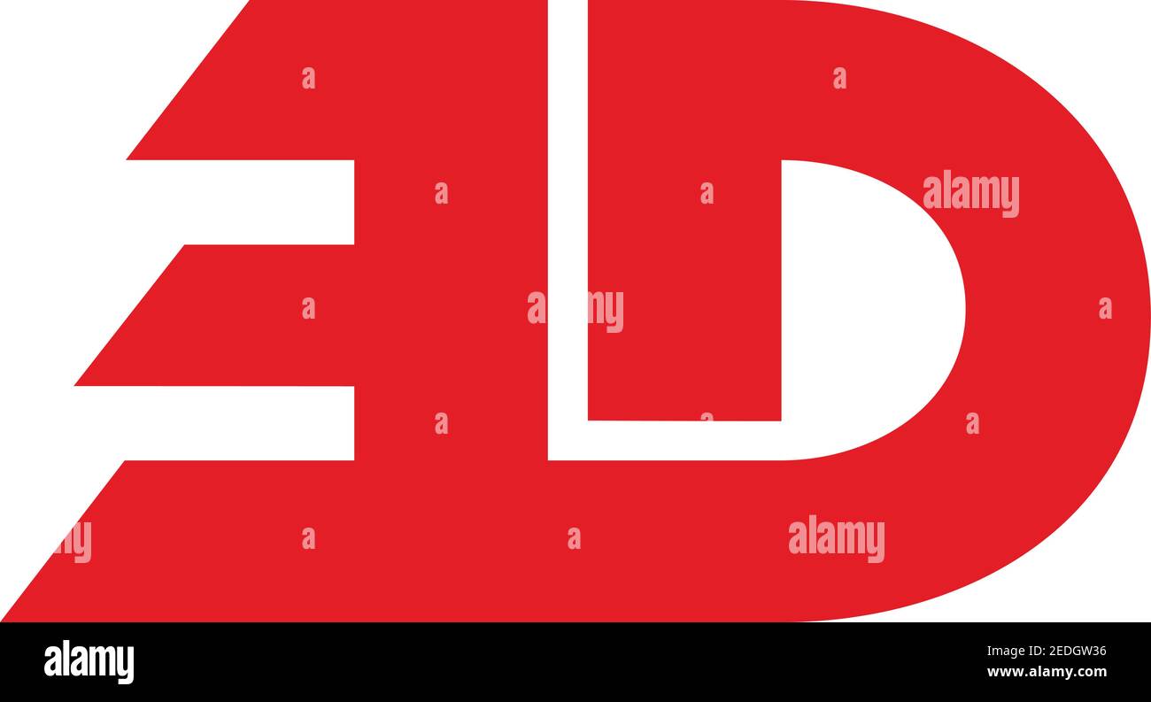 vector of letter ed simple geometric movement logo Stock Vector Image ...
