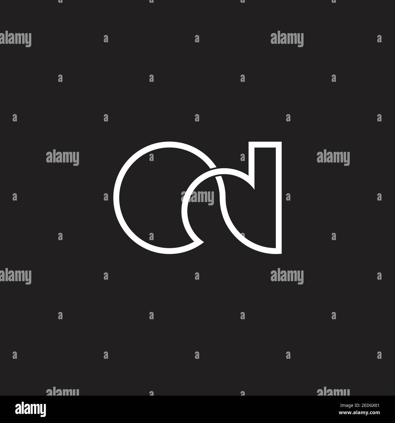 letter o d simple infinity curves line design vectors Stock Vector