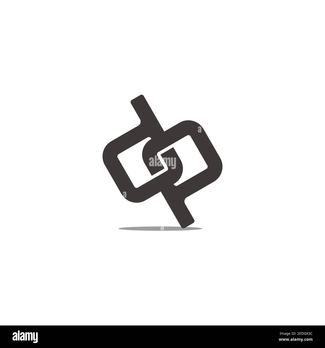 letter dp square links shadow geometric design vector Stock Vector