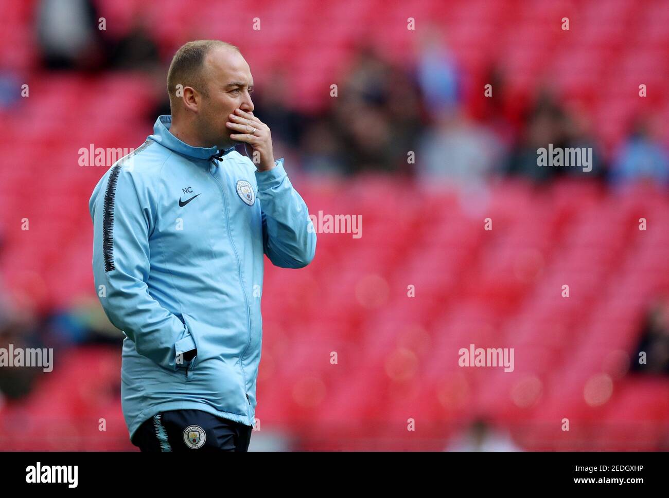 Soccer Football - Women's FA Cup Final - West Ham United v Manchester City - Wembley Stadium, London, Britain - May 4, 2019  Manchester City manager Nick Cushing before the match   Action Images via Reuters/Peter Cziborra Stock Photo