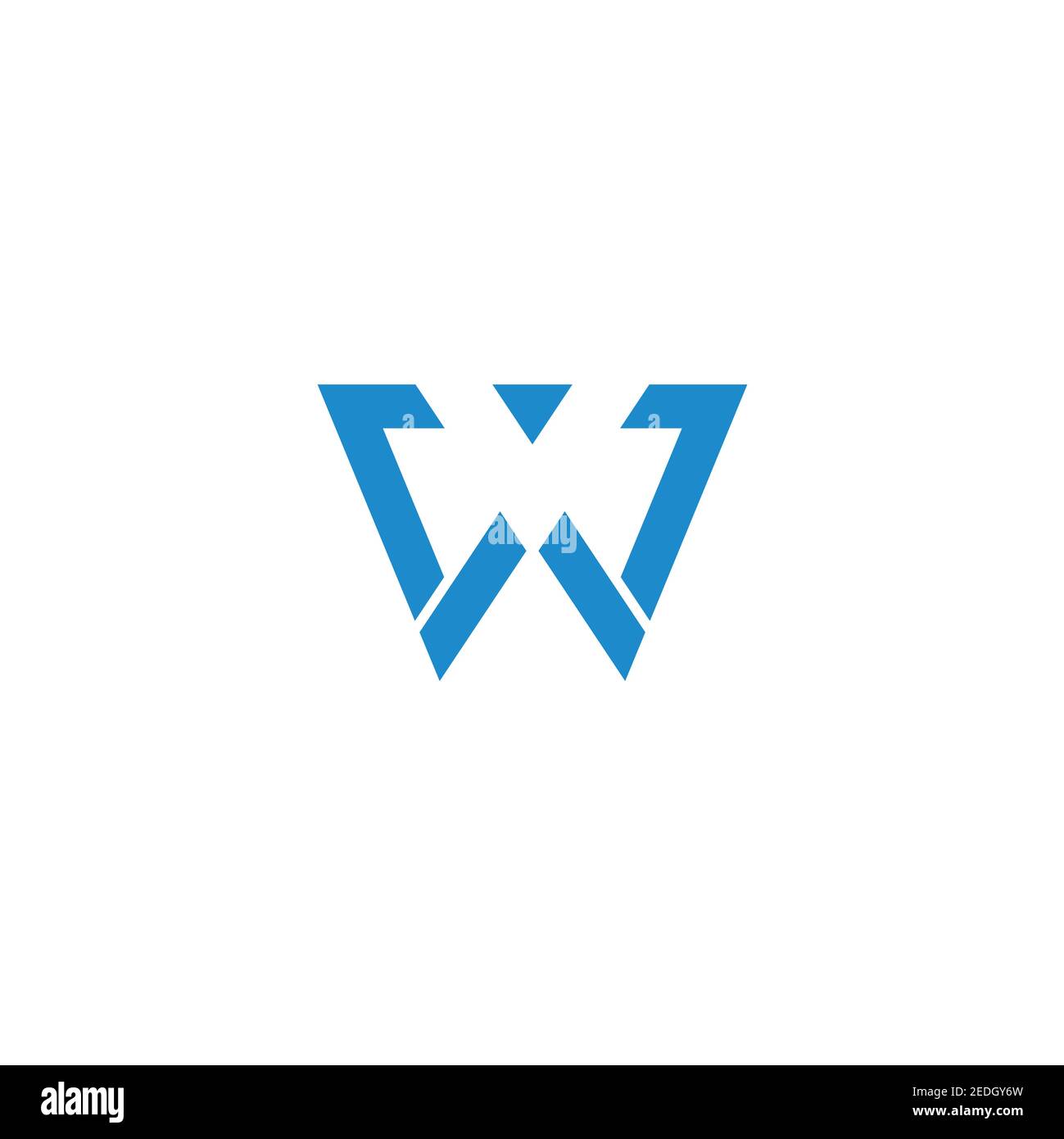 abstract letter jw triangle simple geometric flat logo vector Stock Vector