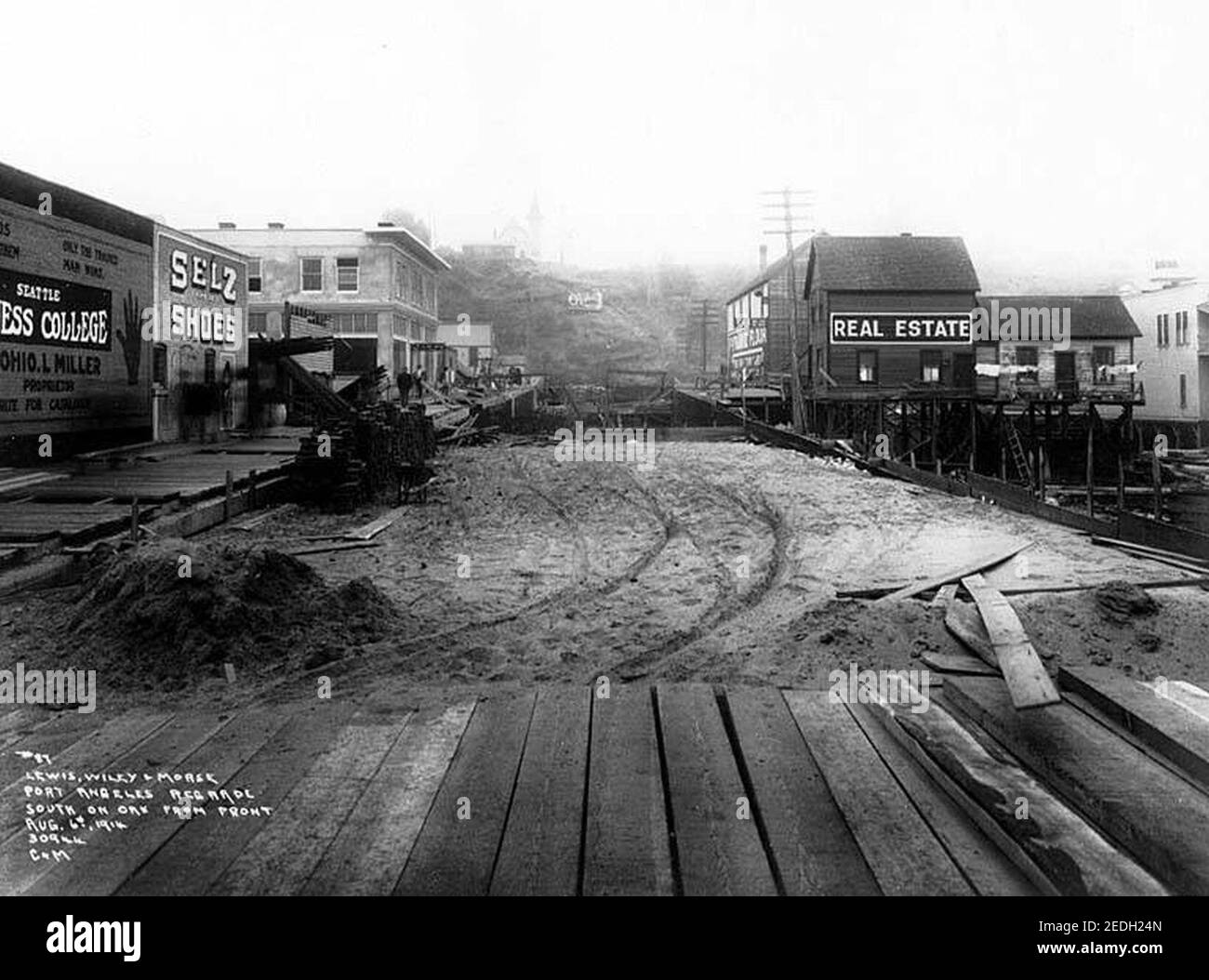Oak Street regrading work, Port Angeles, 1914 Stock Photo Alamy