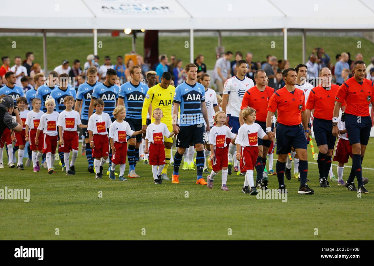 Football - MLS All-Stars v Tottenham Hotspur - AT&T MLS All Stars Game - Pre Season Friendly - Dick's Sporting Goods Park, Colorado, United States of America - 15/16 - 29/7/15  The teams walk out onto the pitch before the game  Action Images via Reuters / Rick Wilking Stock Photo