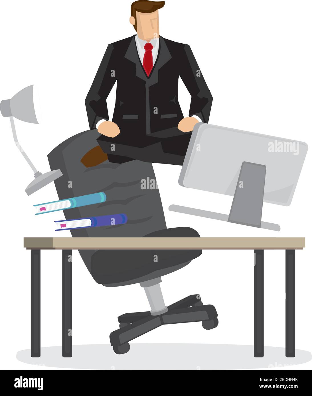 Businessman float from his office space. Metaphor of business guru. Vector  isolated illustration Stock Vector Image & Art - Alamy