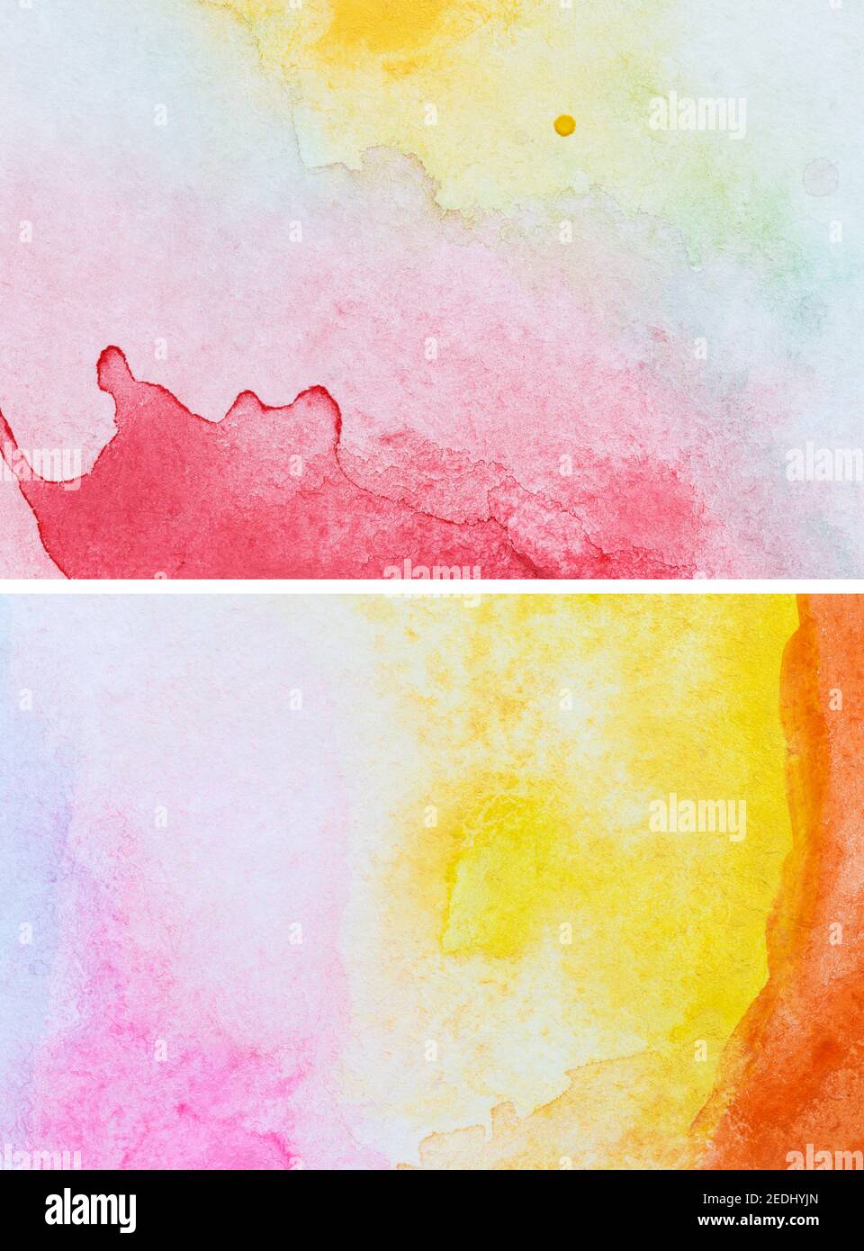 Closeup of two colorful watercolor gradient fill backgrounds with
