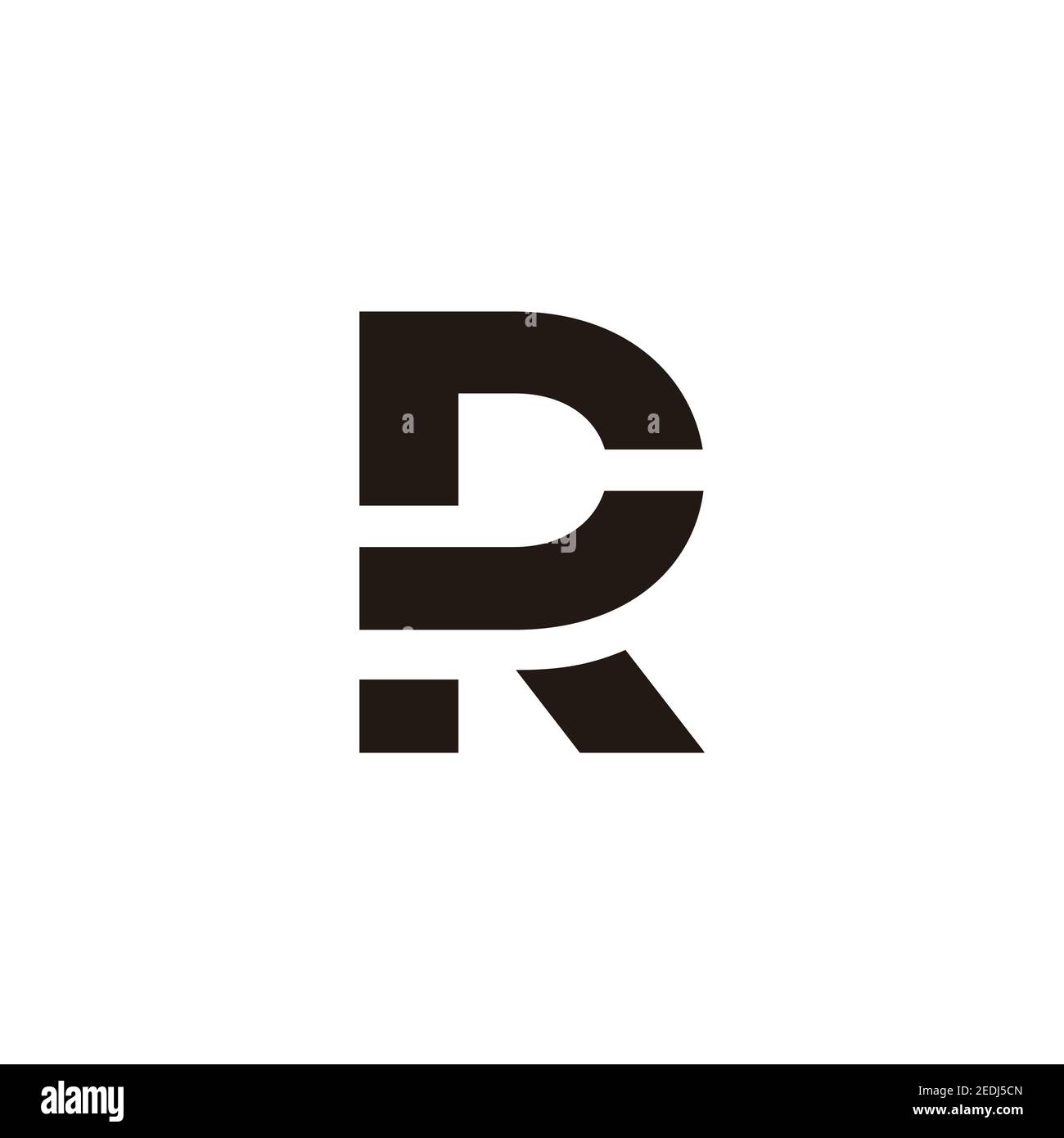 abstract letter dr simple geometric linked flat brand logo vector Stock Vector