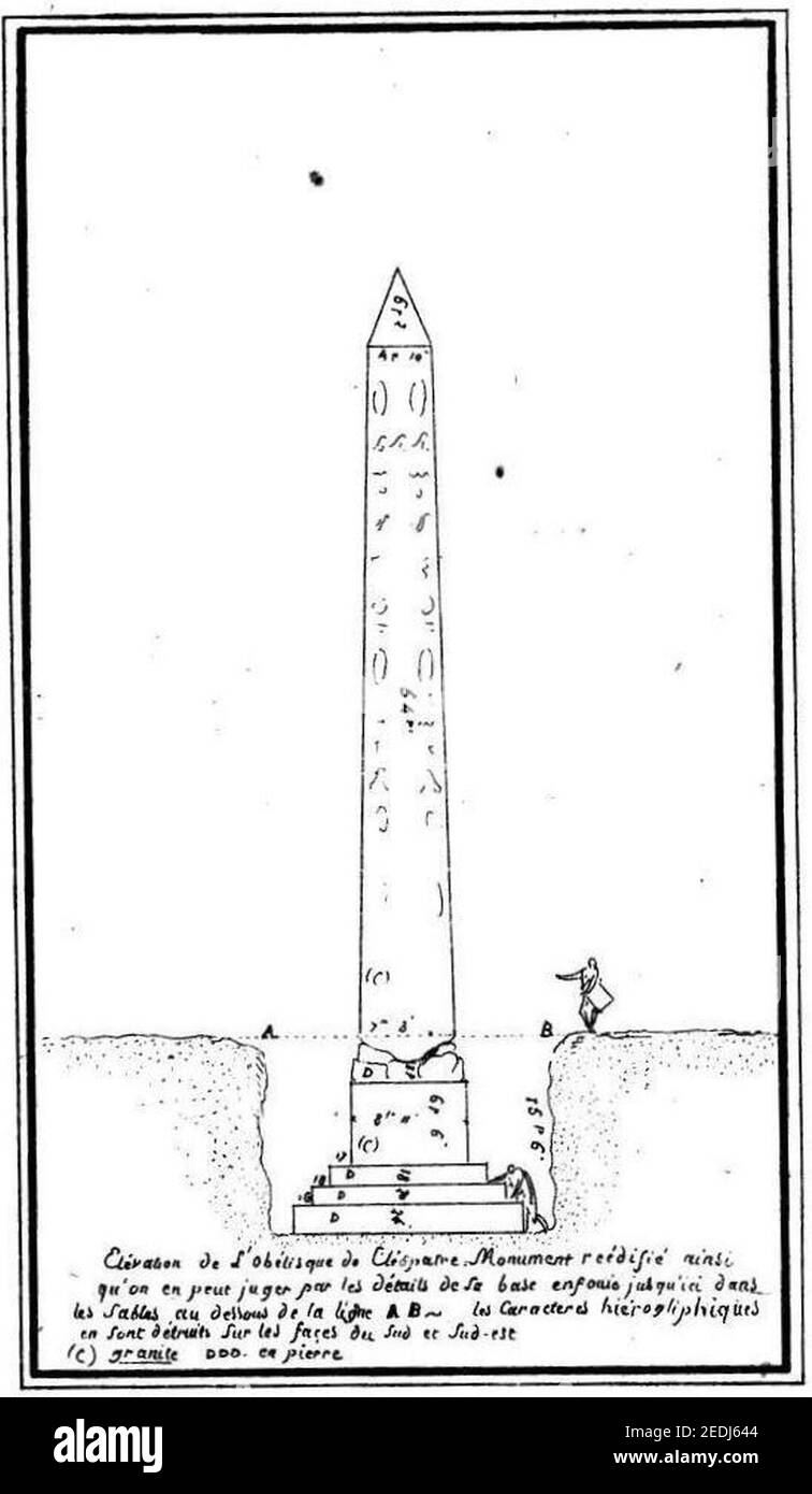 Obélisque de Cléopâtre par Norry. Stock Photo