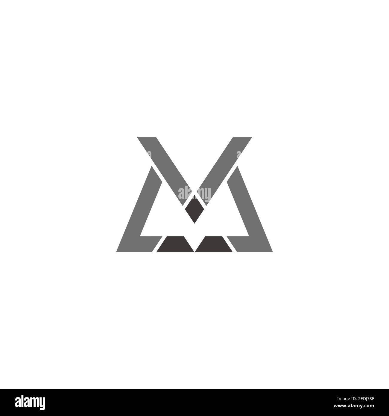 letter mv triangle simple geometric flat logo vector Stock Vector