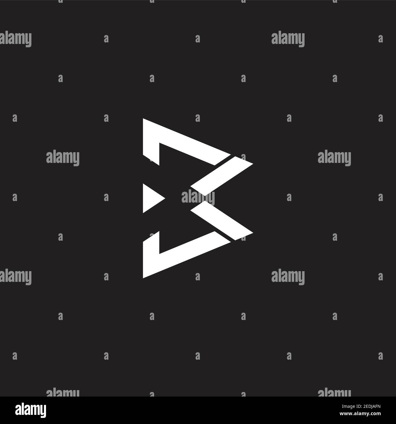 abstract letter b triangle simple geometric mosaic flat logo vector Stock Vector