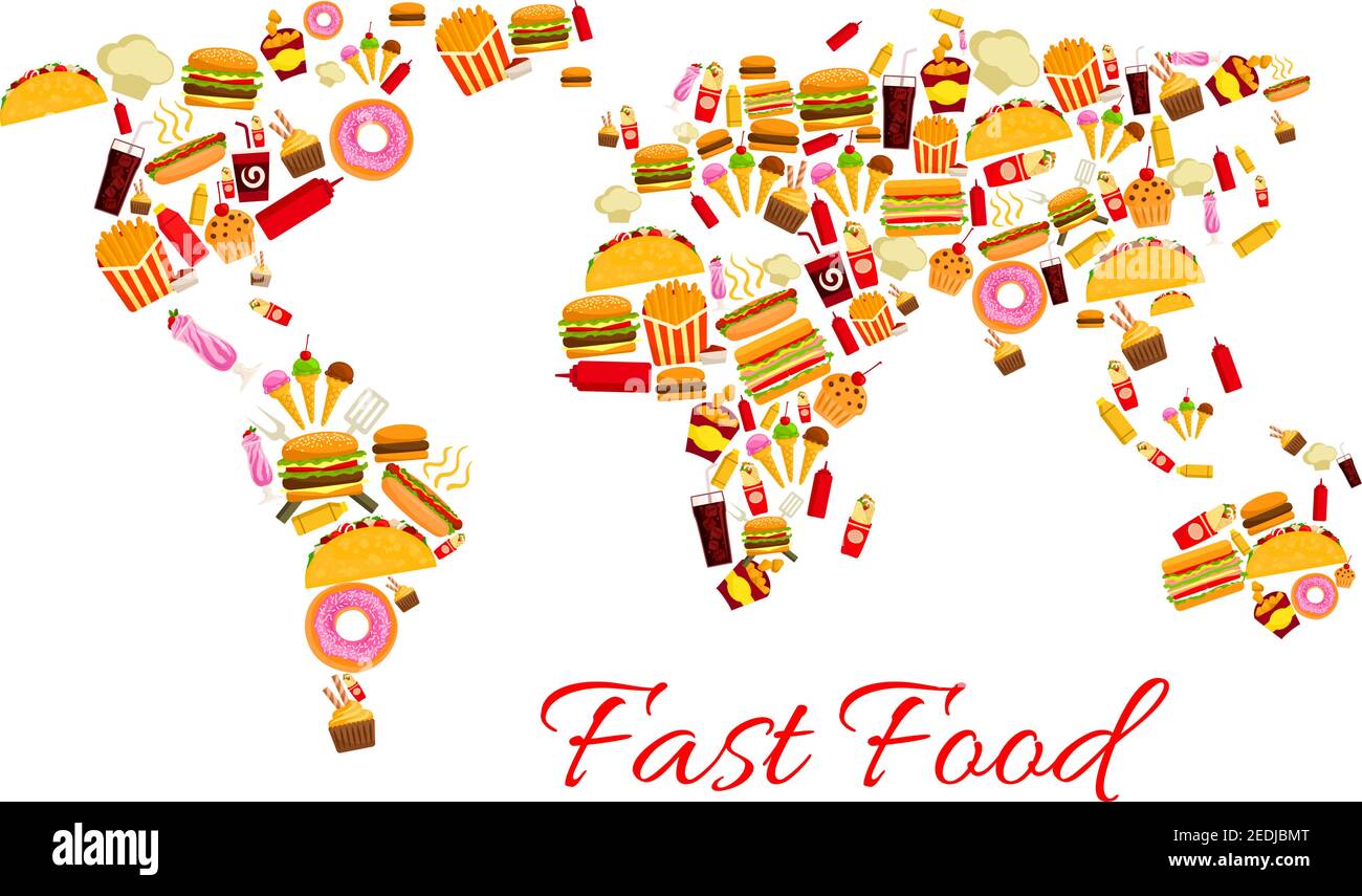 World Map Pizza Continents Of Earth Fast Food Geography The