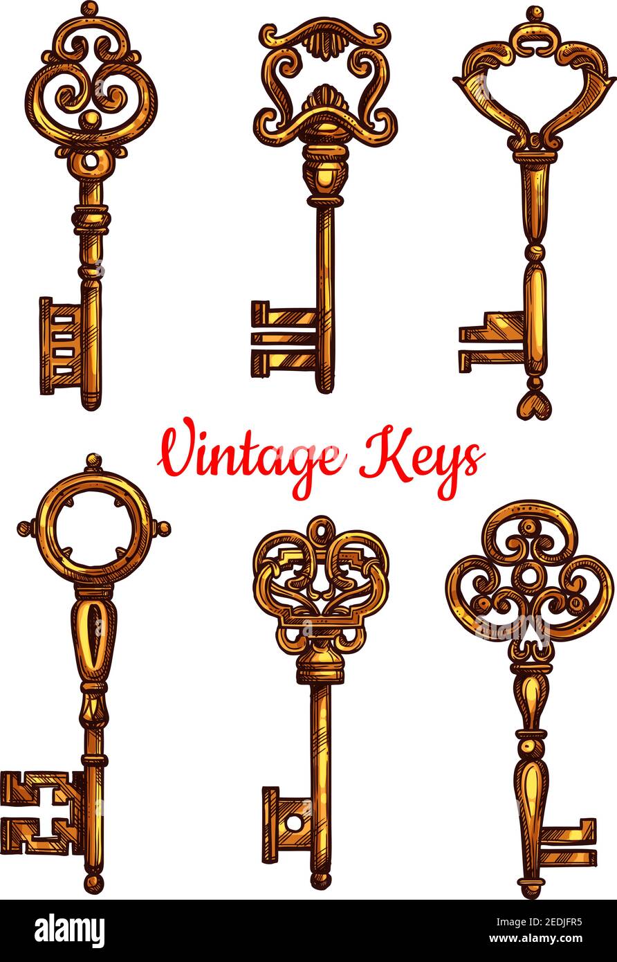 Vintage Ornamental Keys And Locks  Key tattoos, Key drawings, Vintage key  tattoos
