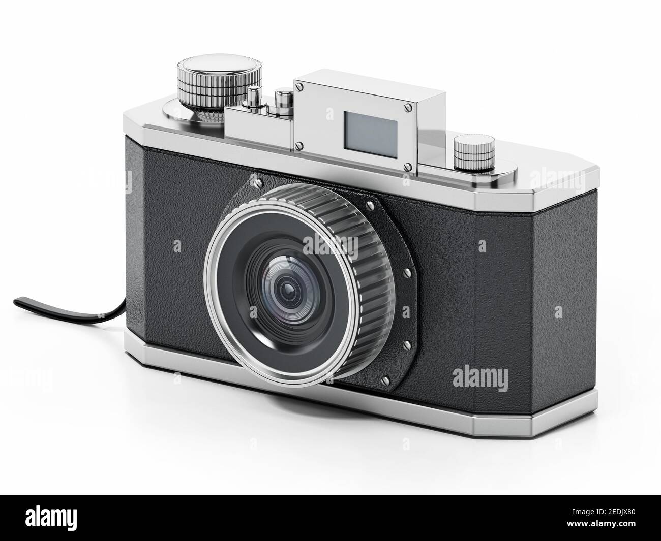 Vintage analogue SLR camera isolated on white background. 3D illustration. Stock Photo