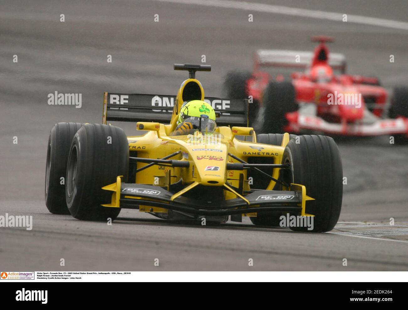 Motor Sport Formula One F1 03 United States Grand Prix Indianapolis Usa Race 28 9 03 Ralph Firman Jordan Leads Ferrari Mandatory Credit Action Images John Marsh Stock Photo Alamy Motor Sport Formula One F1 03 United States Grand Prix Indianapolis Usa Race 28 9 03 Ralph Firman Jordan Leads Ferrari Mandatory Credit Action Images John Marsh Stock Photo Alamy