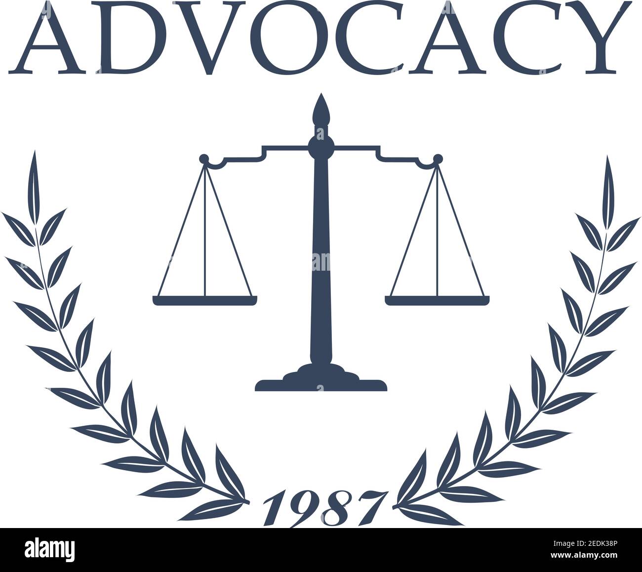 Lawyer office, law firm heraldic symbol. Scale of justice sign with