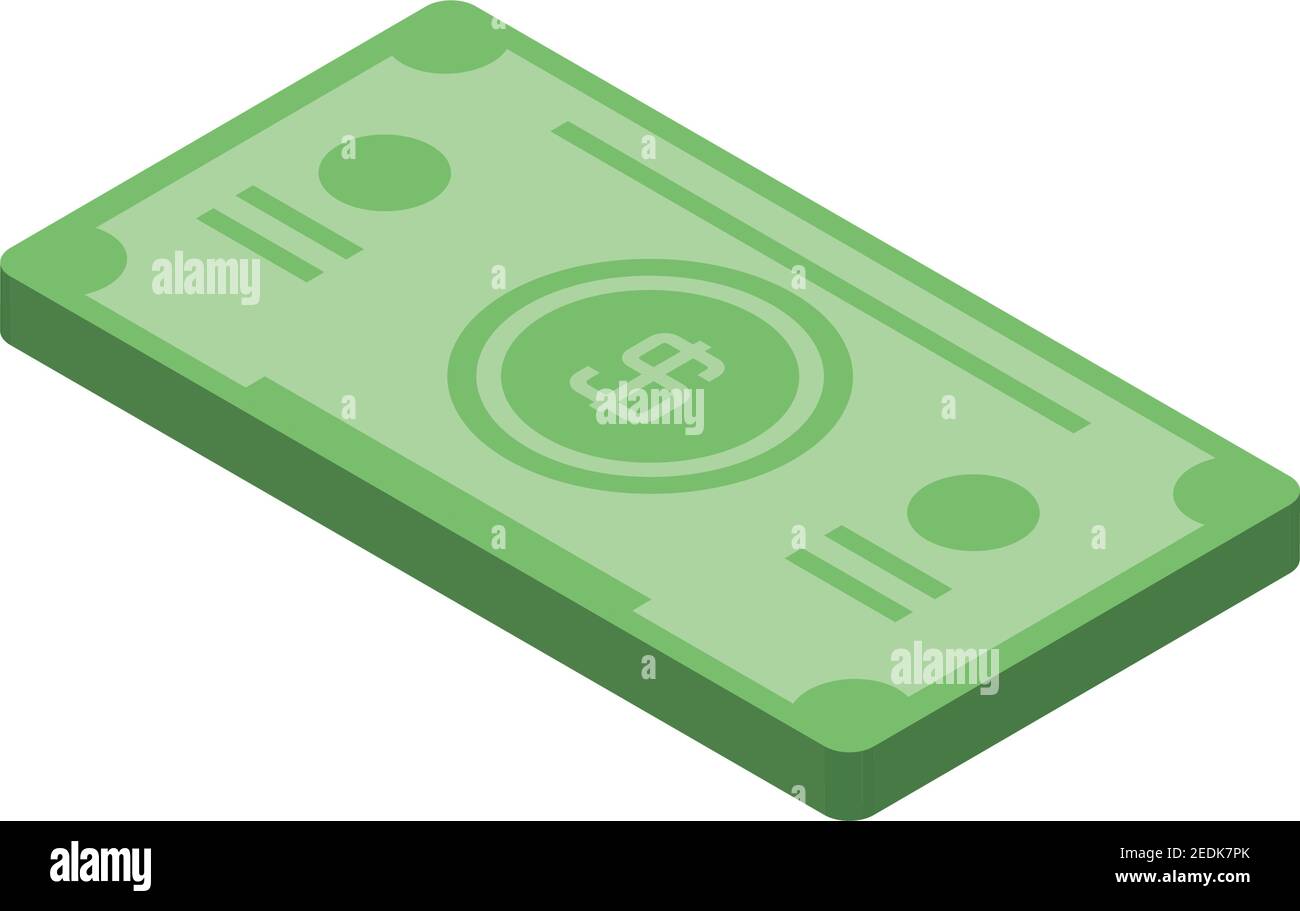 banknote money currency cash vector illustration icon isometric style ...