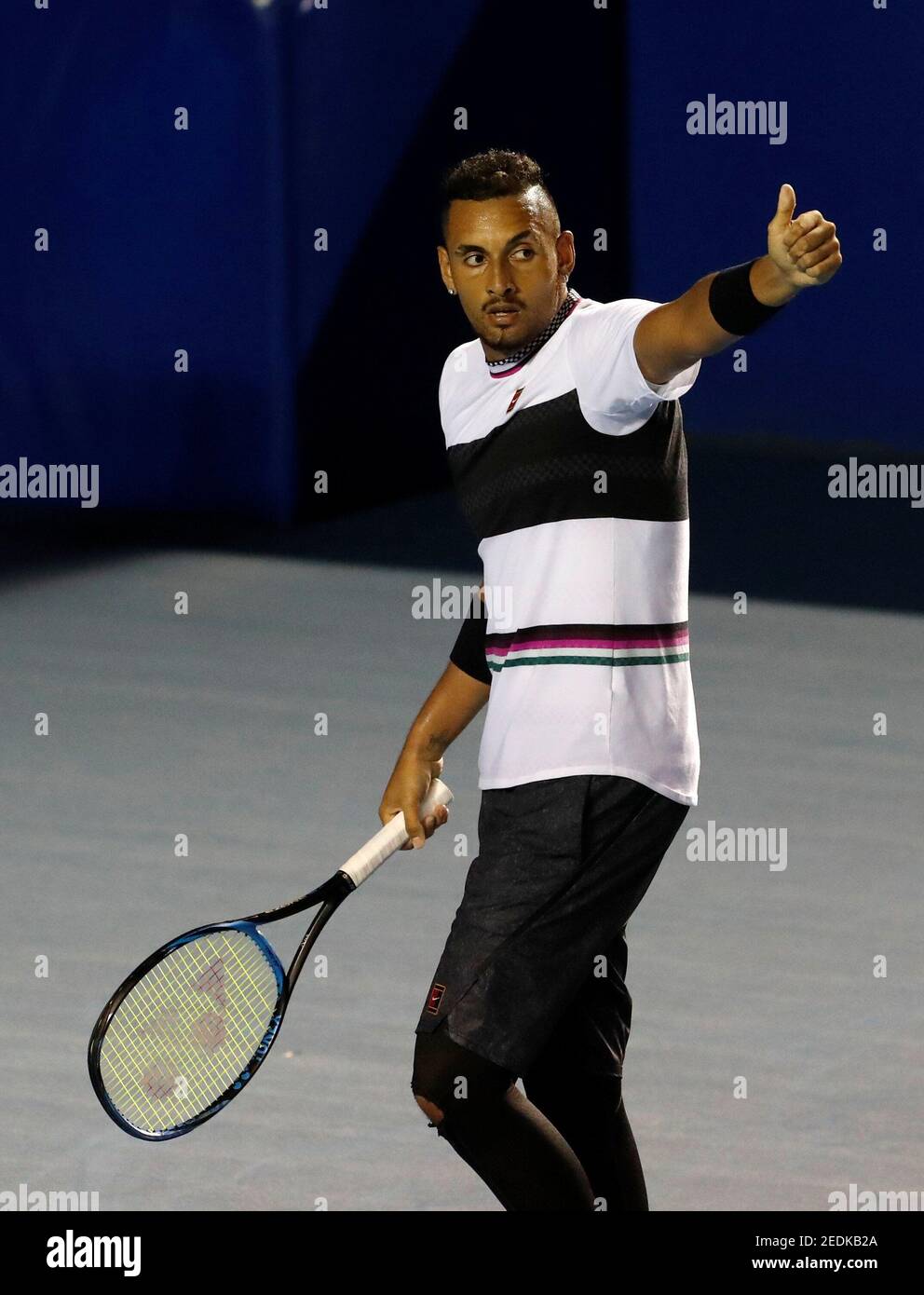 Tennis - ATP 500 - Acapulco Open, Acapulco, Mexico - March 2, 2019  Australia's Nick Kyrgios reacts during his semi final match against John  Isner of the U.S. REUTERS/Henry Romero Stock Photo - Alamy