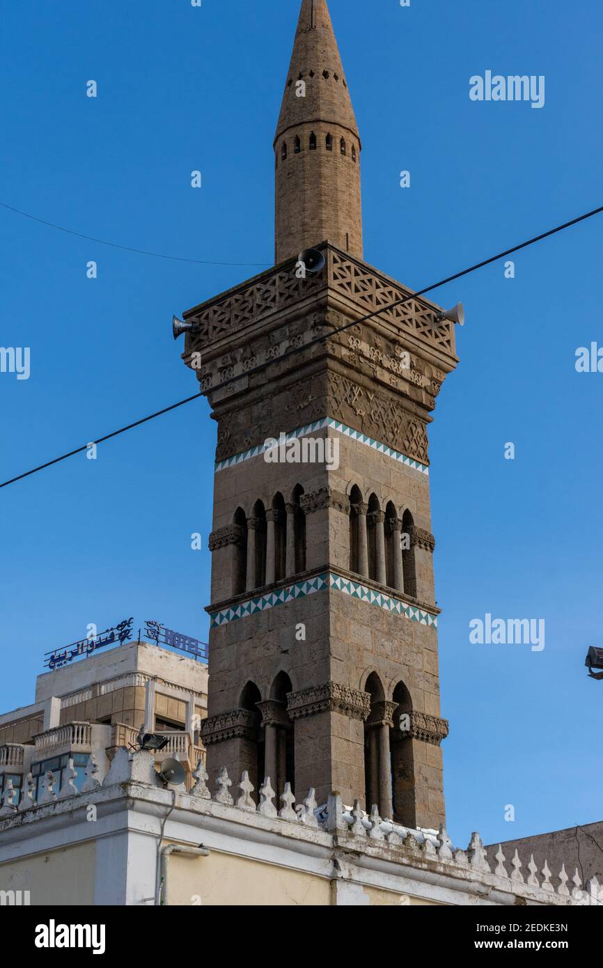 the minaret of the EL Atik mosque in Setif city Stock Photo