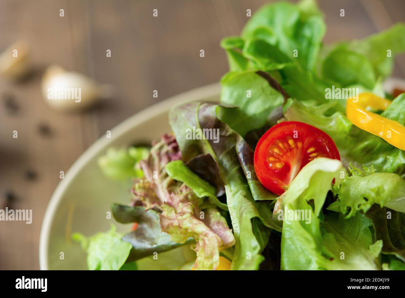 Close up of colorful healthy fresh mix vegetable salad Stock Photo