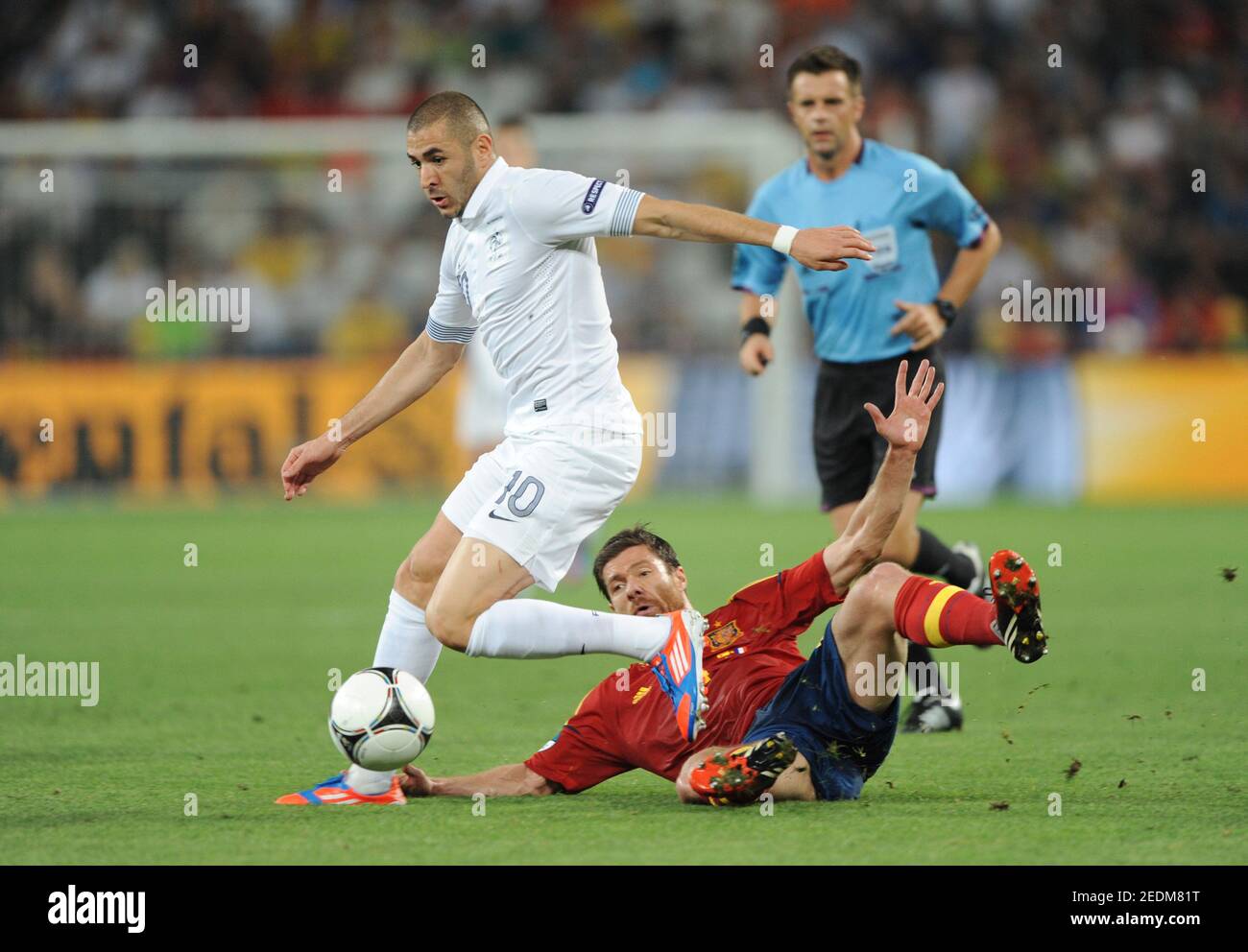 Check spelling or type a new query. Ukraine Vs France Euro 2012 . Football Spain V France Uefa Euro 2012 Quarter Final Donbass Arena Donetsk Ukraine 23 6 12 France S Karim Benzema L And Spain S Xabi Alonso In Action Mandatory Credit Action Images Henry Browne Stock Photo Alamy