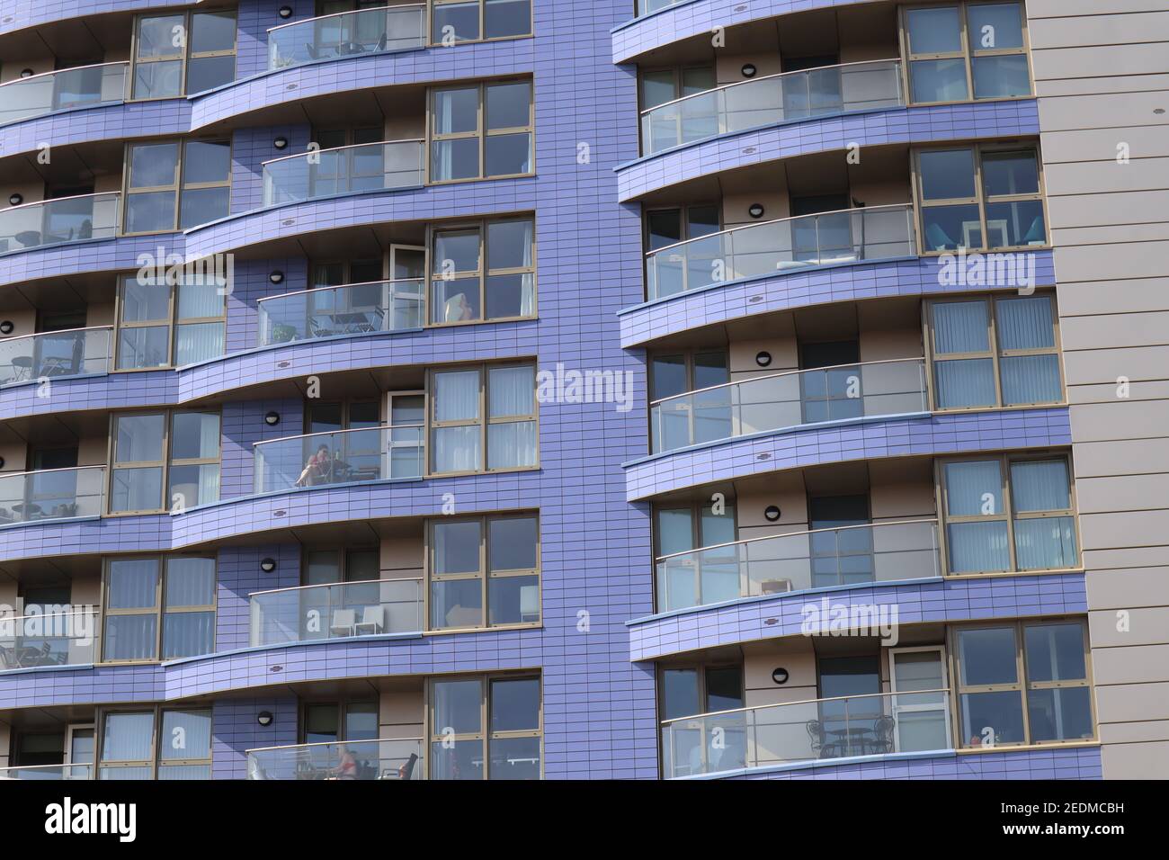 Emirates Stadium and surrounding flats in Holloway North London during lockdown Stock Photo