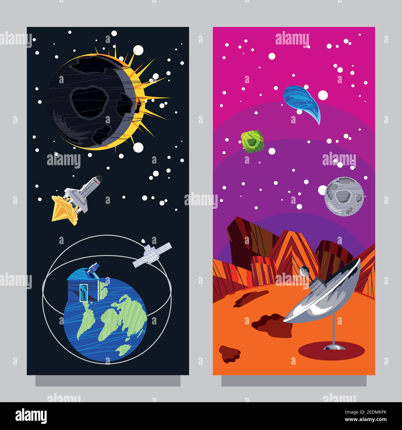 space science galaxy astronomy eclipse satellite rocket and