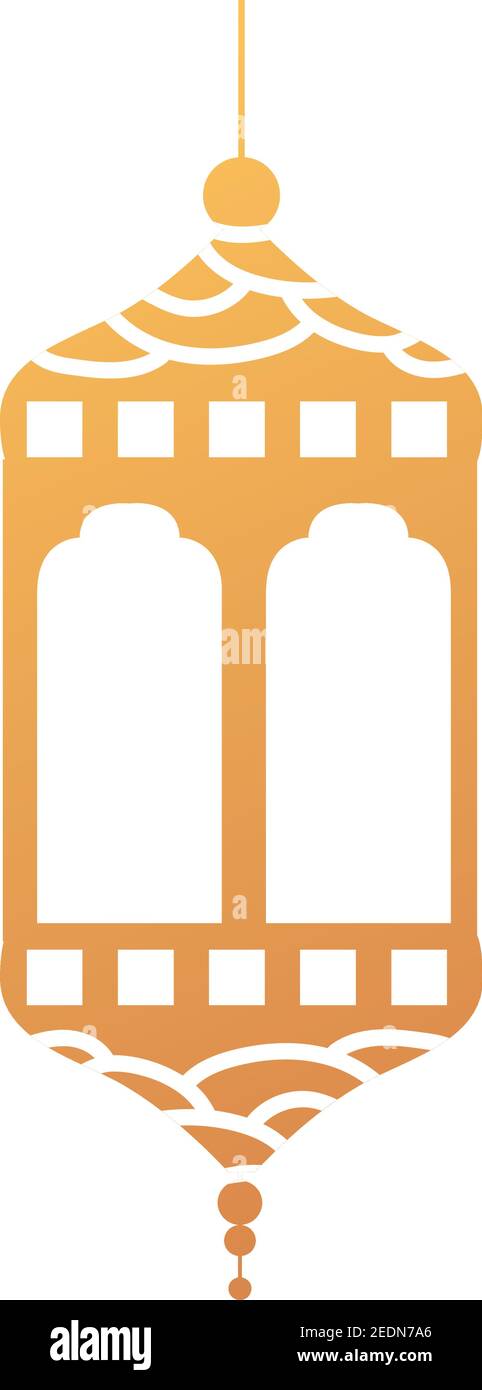 arabic lamp islamic decoration light vector illustration icon design ...