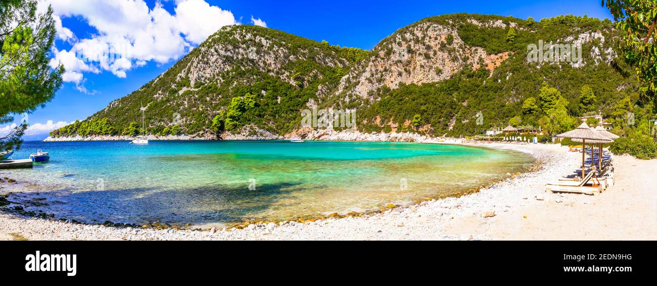 Best beaches of Skopelos island - Limnonari with amazing bay and
