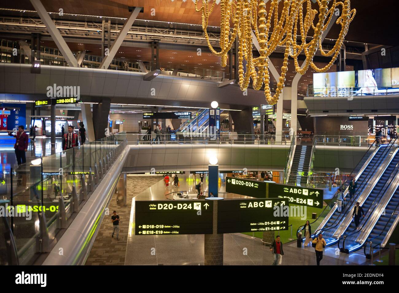 Hamad Reeasi 27.06.2019, Doha, , Qatar - Asia - Interior view of the departure hall ...