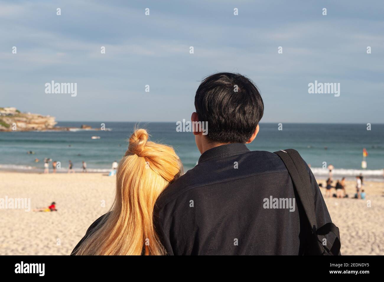 Lovers sit hi-res stock photography and images