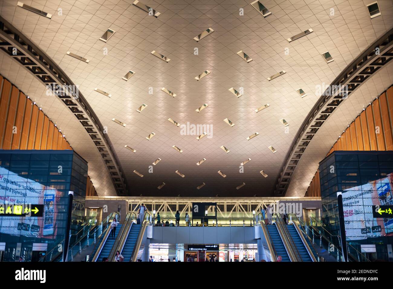 Hamad Reeasi 27.06.2019, Doha, , Qatar - Asia - Interior view of the departure hall ...