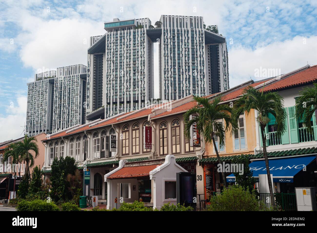 05.01.2021, Singapore, , Singapore - Traditional shophouses along Tanjong Pagar Road, which connects the two historic districts of Chinatown and Tanjo Stock Photo